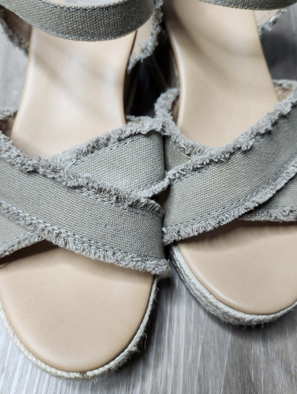 DV Dolce Vita Olive Green Boho Espadrille Wedge Sandals Women's 8 - Picture 5 of 9